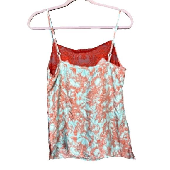 Beatrice B Camisole Lace Top Pop Reef Size 4 Small Teal Orange Made in Italy - Picture 6 of 13